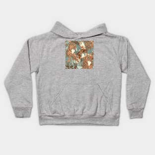 Maiden with flowers in her hair close-up pattern Kids Hoodie